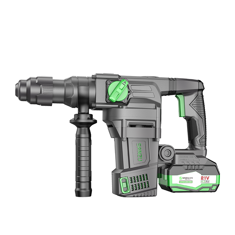 21V Bateria de lítio Double Shock Absorção Brushless Rotary Hammer